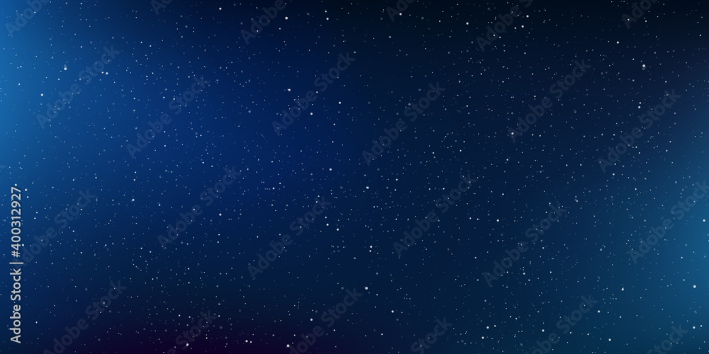 Astrology horizontal star universe background. The night with nebula in the cosmos. Milky way galaxy in the infinity space. Starry night with shiny stars in the sky. Vector illustration.