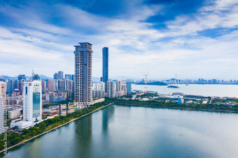 Cityscape of Bailuzhou Park, Xiamen, China Cityscape of Bailuzhou Park, Xiamen, China