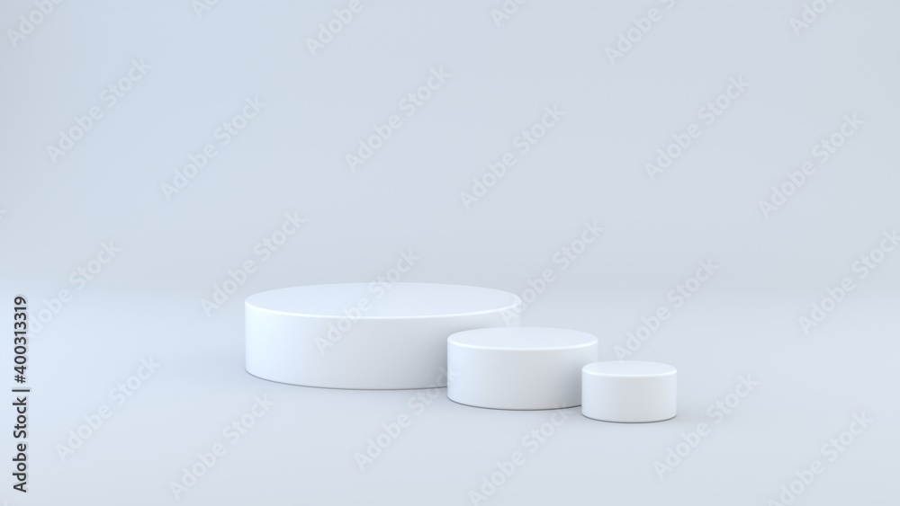 Podium Product Display 3D Mockup White Background