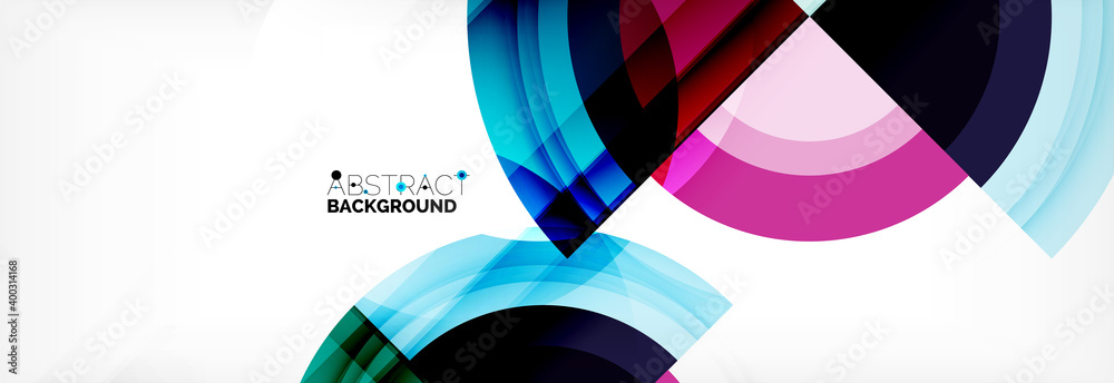 Obraz premium Round shapes, triangles and circles. Modern abstract background
