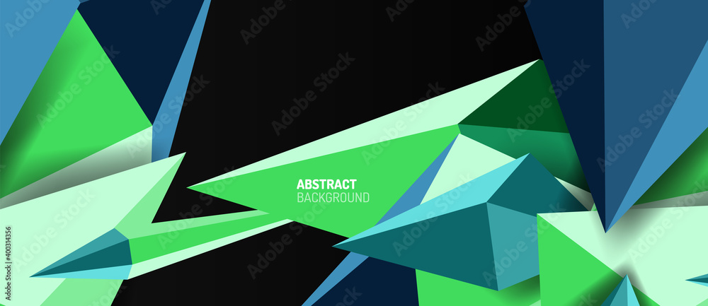 3d low poly abstract shape background vector illustration