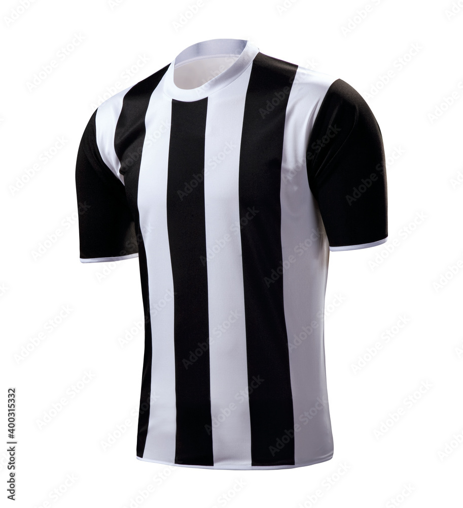 white and black striped soccer jersey, sports t-shirt, soccer uniform Stock  Photo | Adobe Stock