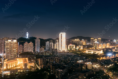 City night view of Bailuzhou Park  Xiamen  China