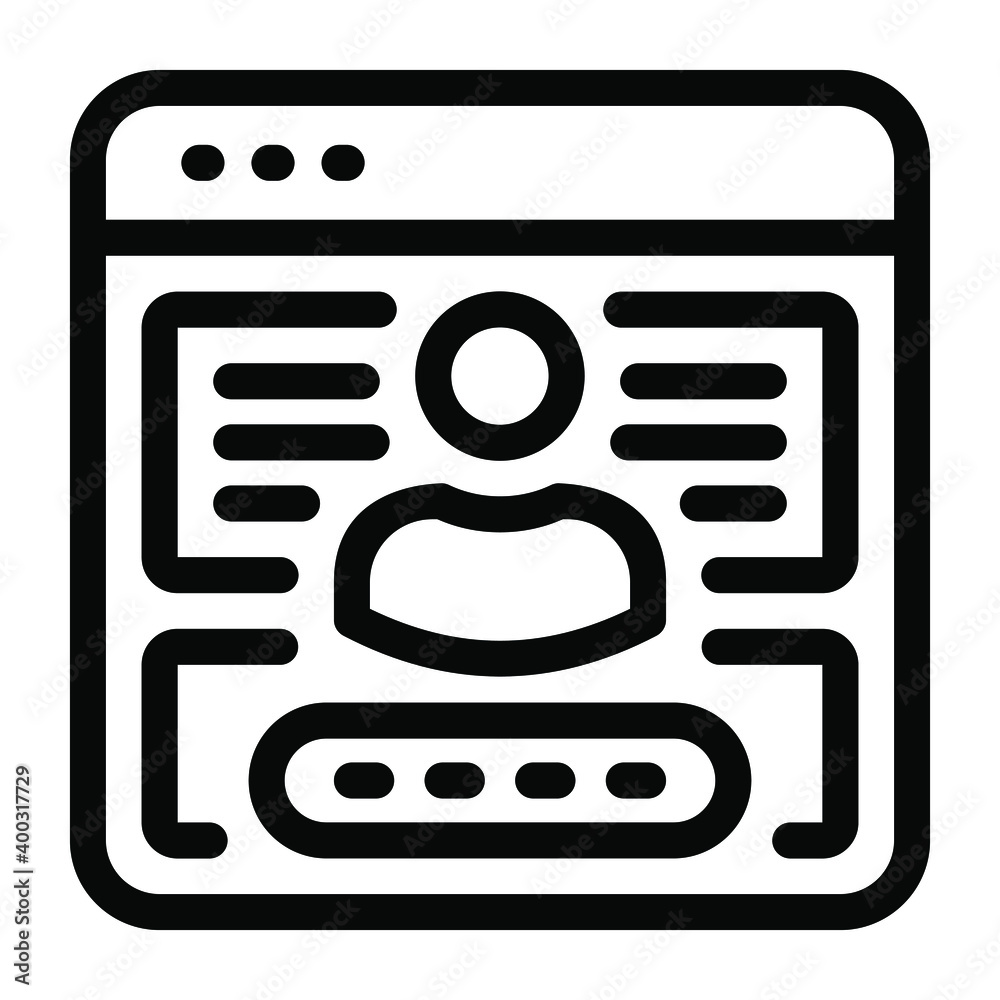 Online web secure profile icon in solid design
Online web secure profile icon in solid design