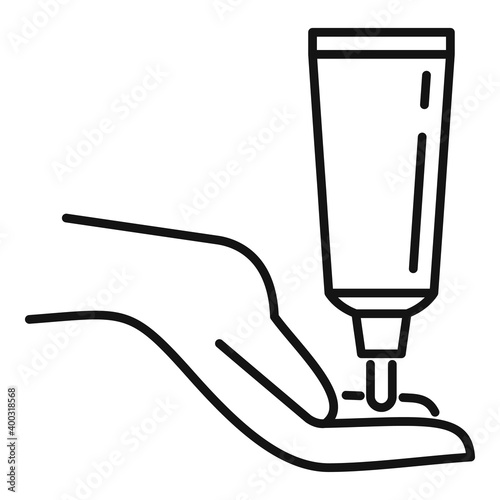 Beautician cream icon. Outline beautician cream vector icon for web design isolated on white background