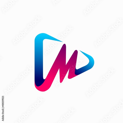 letter M logo, multimedia logo design