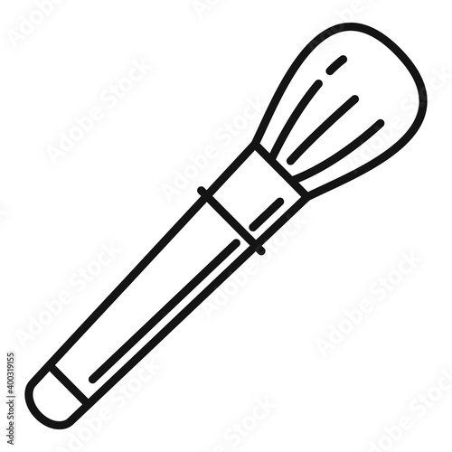 Face cosmetology brush icon. Outline face cosmetology brush vector icon for web design isolated on white background