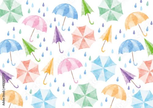 雨の日_模様_水彩