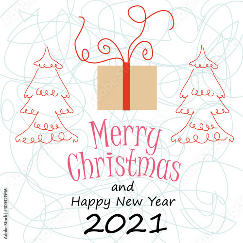 Merry Christmas and Happy New Years 2021 Celebration Vector Template Design Illustration