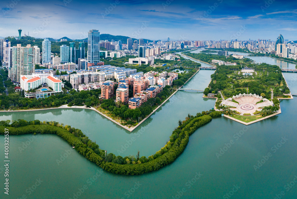 Environment of Bailuzhou Park, Xiamen City, Fujian Province, China