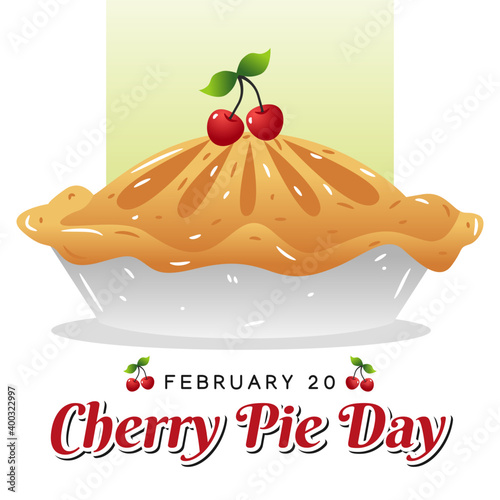 vector graphic of cherry pie day good for cherry pie day celebration. flat design. flyer design.flat illustration.