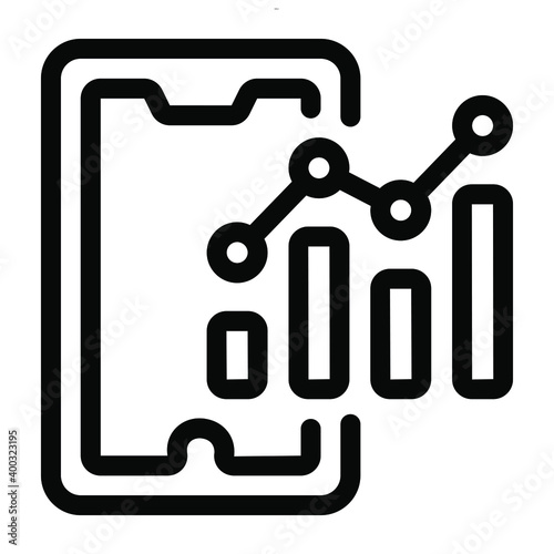 
Editable glyph icon of mobile analytics
