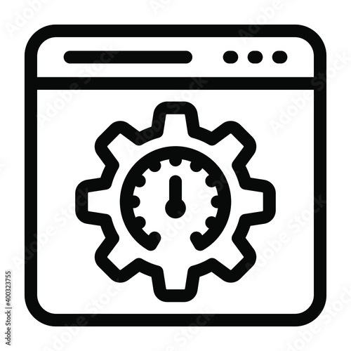
A solid icon of web speed optimization 
