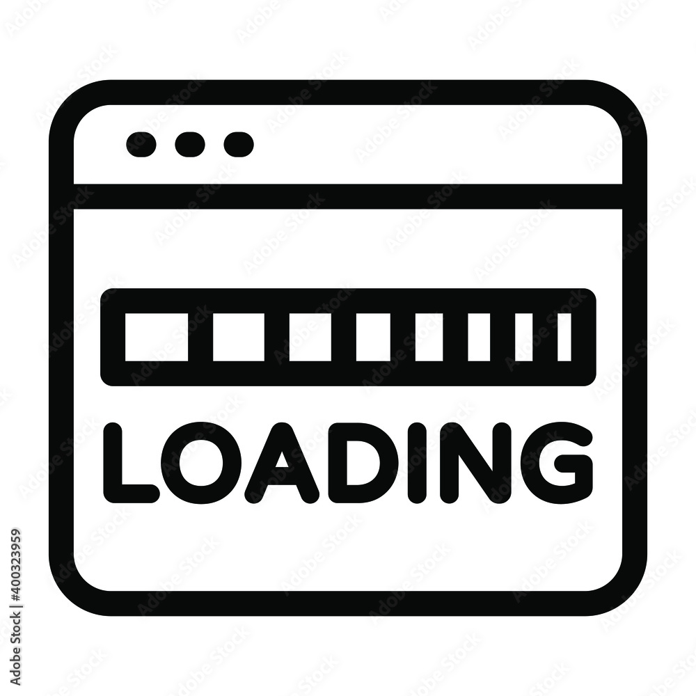 Progress bar inside webpage, solid icon of website loading
Progress bar inside webpage, solid icon of website loading