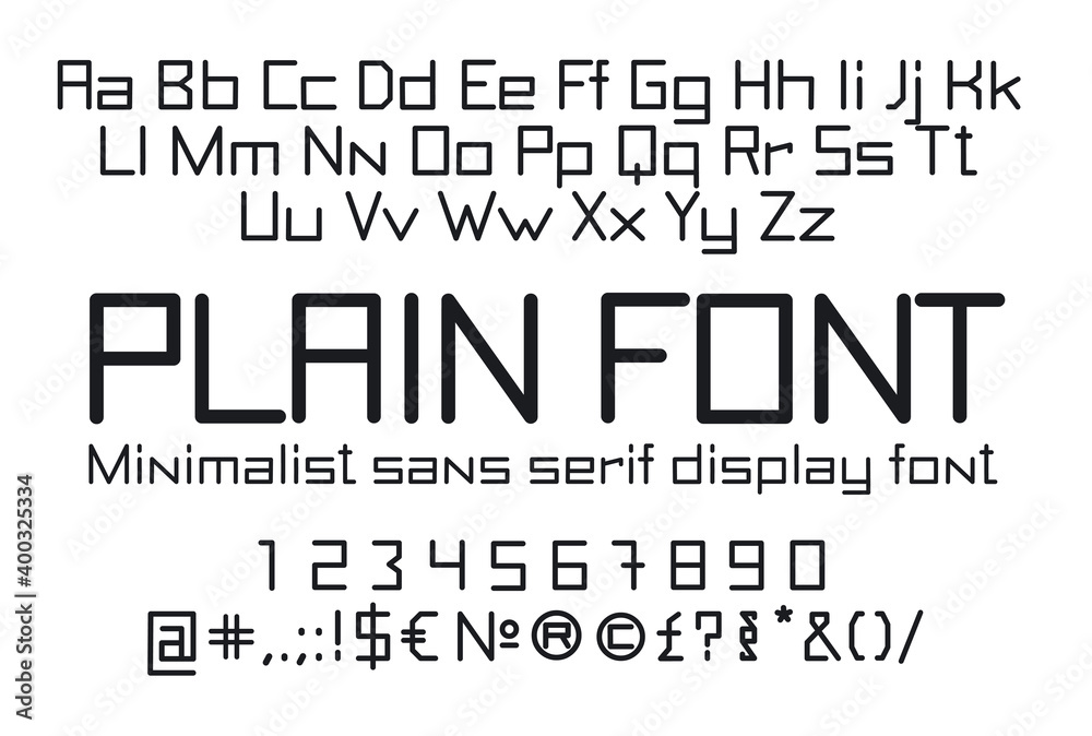 Straight linear font