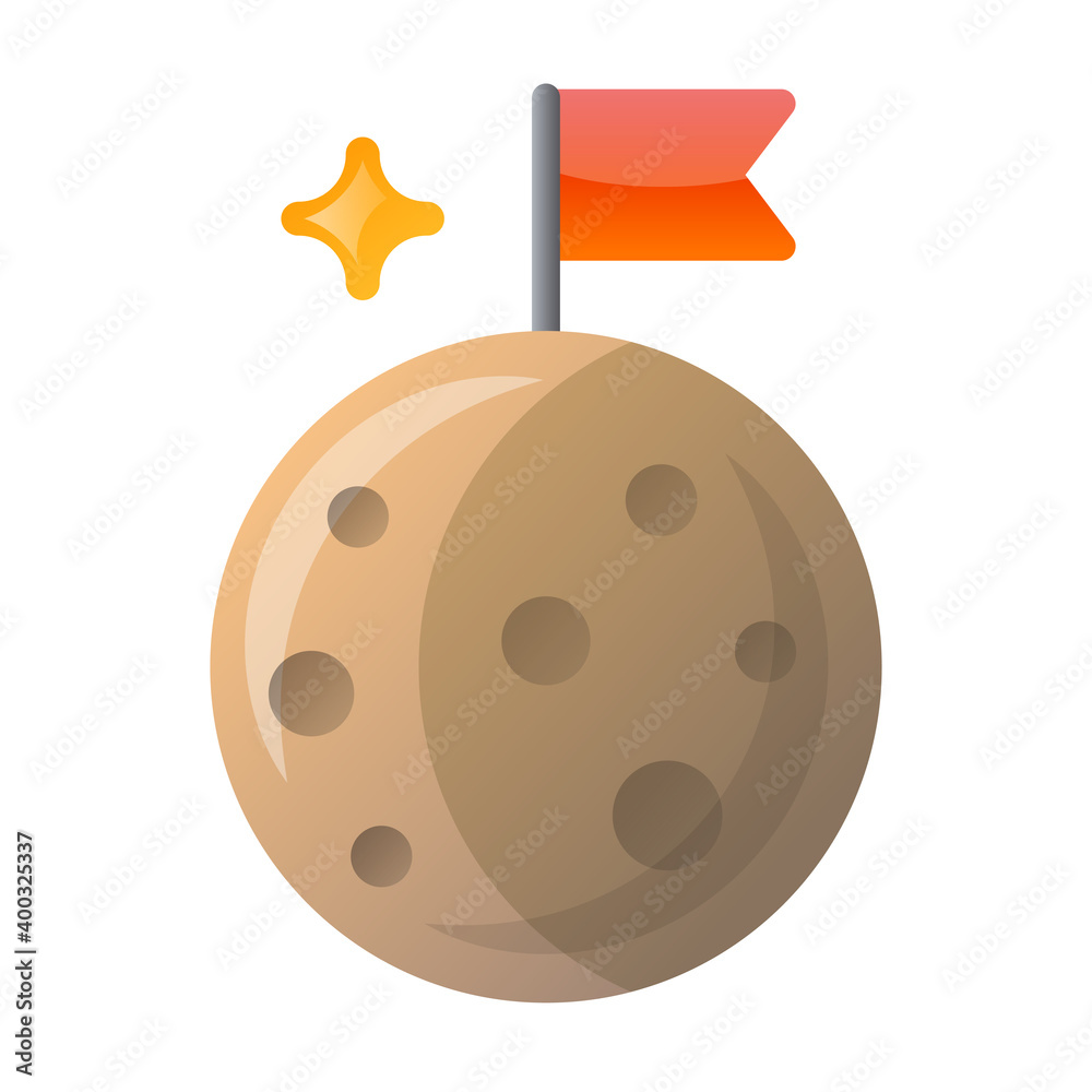 Obraz premium exploration of the moon icon