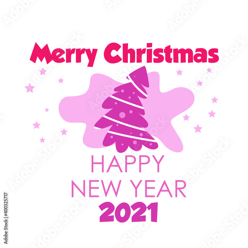 Merry Christmas and Happy New Years 2021 Celebration Vector Template Design Illustration