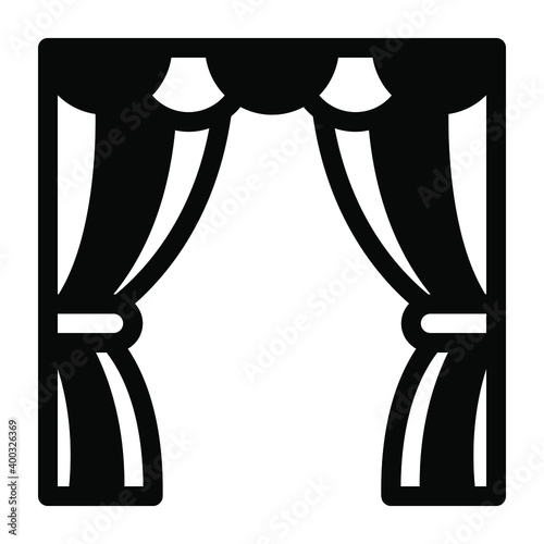 
Curtains in glyph editable trendy icon 
