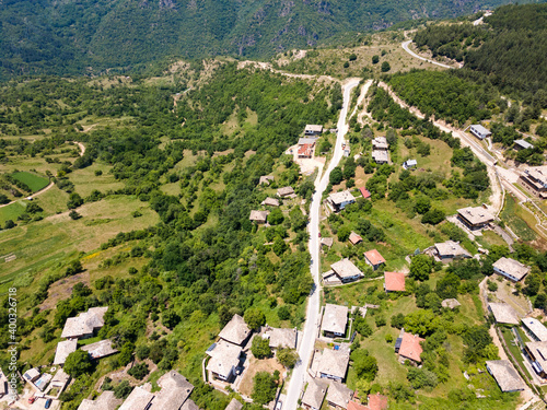 Aerial view of Village of Leshten, Bulgaria photo