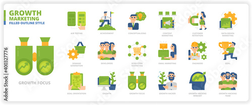 Growth Marketing icon set