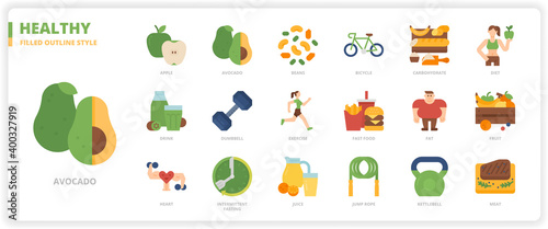 Healthy icon set
