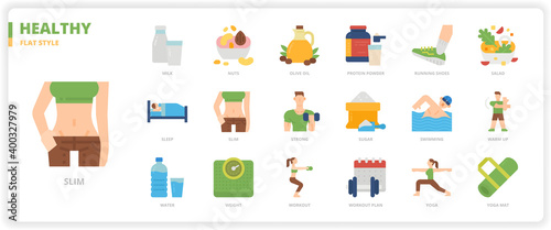 Healthy icon set