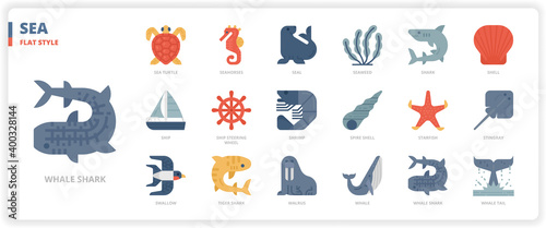 Sea icon set