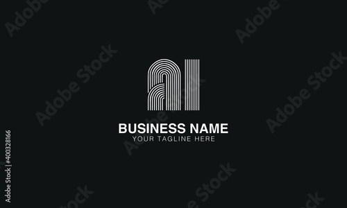 AI A I initial based modern minimal creative logo vector template image. line art fingerprint  logo
