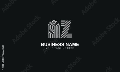 AZ A Z initial based modern minimal creative logo vector template image. line art fingerprint  logo photo