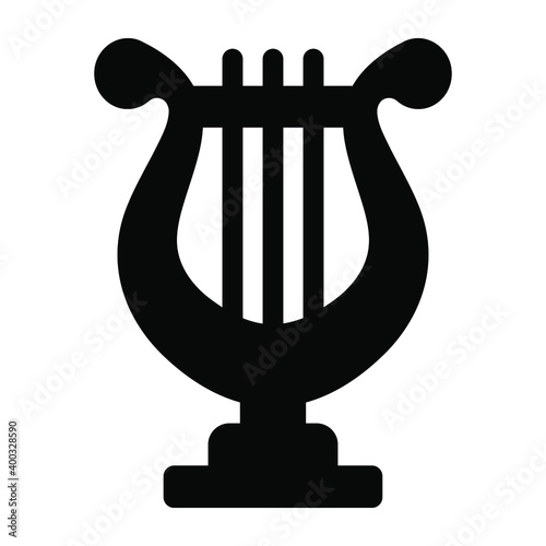 
Lyre in editable glyph icon 
