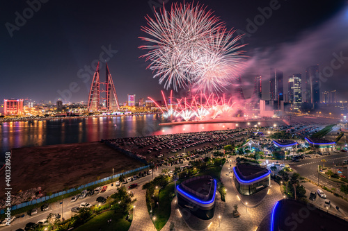National Day fireworks at Manama, Bahrain on 16th December 2020