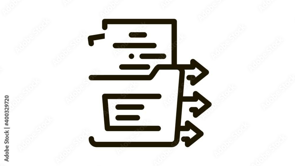 document in folder Icon Animation. black document in folder animated icon on white background document in folder Icon Animation. black document in folder animated icon on white background