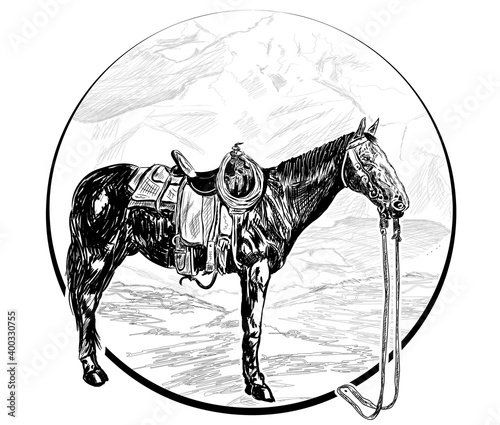 horse in mountains
