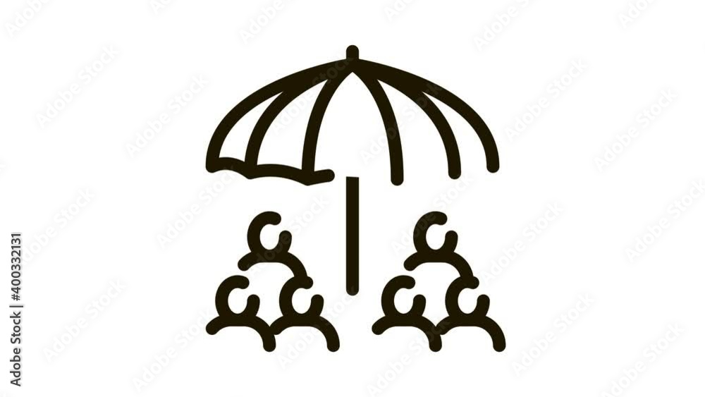 human protect umbrella Icon Animation. black human protect umbrella animated icon on white background human protect umbrella Icon Animation. black human protect umbrella animated icon on white background
