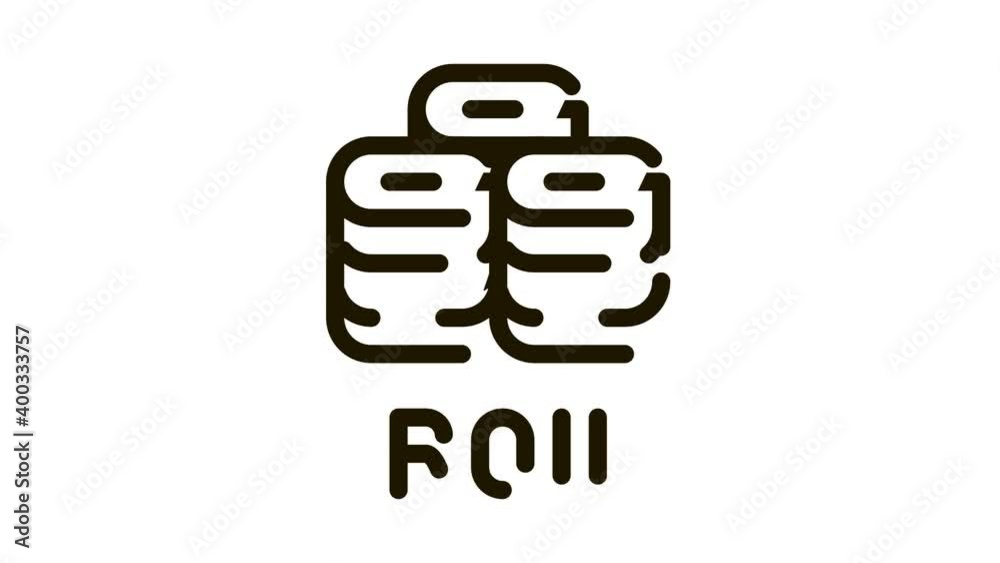 sushi roll dish Icon Animation. black sushi roll dish animated icon on white background sushi roll dish Icon Animation. black sushi roll dish animated icon on white background