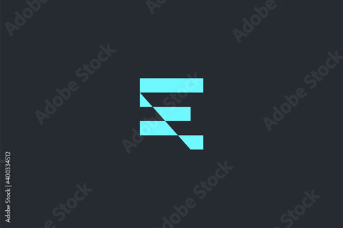 Minimal Modern Abstract Letter E Dark Background Logo Template