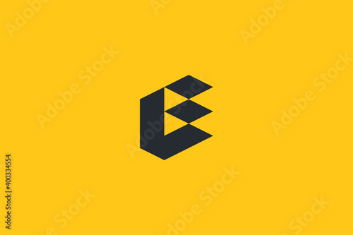 Minimal Modern Abstract Letter E Dark Background Logo Template