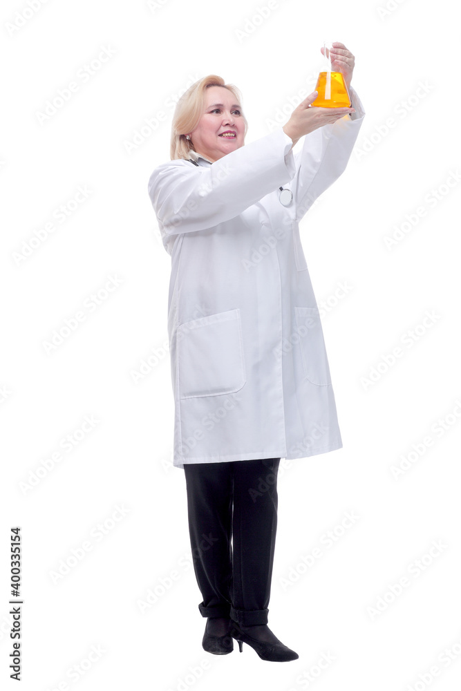 Young female scientist working with liquids in laboratory Young female scientist working with liquids in laboratory