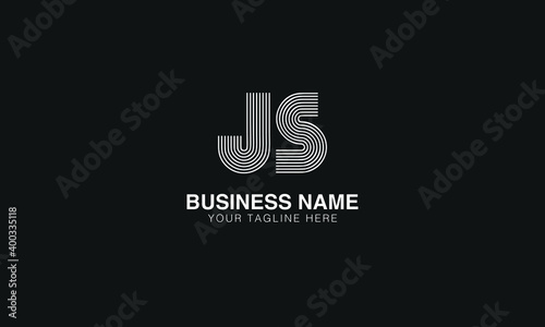 JS J S initial based abstract modern minimal creative logo vector template image. line art fingerprint  logo
