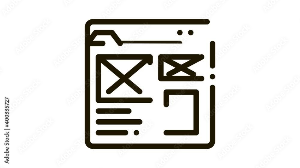front end web site style Icon Animation. black front end web site style animated icon on white background front end web site style Icon Animation. black front end web site style animated icon on white background