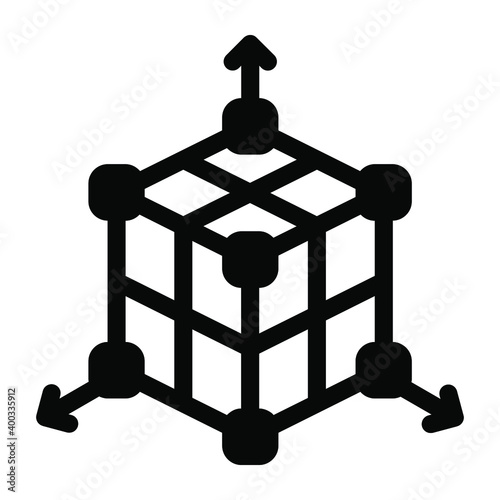 
3d modeling in editable glyph icon
