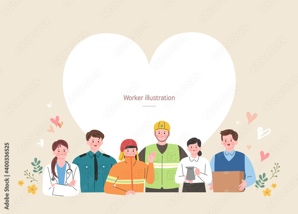 Fototapeta premium a group of Workers illustration