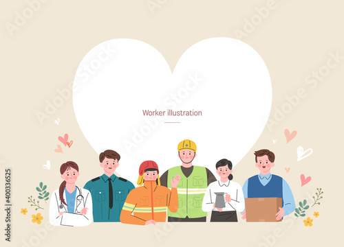 a group of Workers illustration
