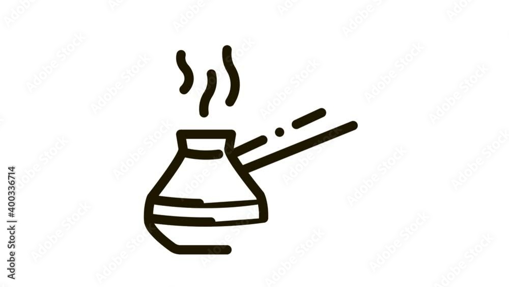 pot for boil coffee Icon Animation. black pot for boil coffee animated icon on white background pot for boil coffee Icon Animation. black pot for boil coffee animated icon on white background
