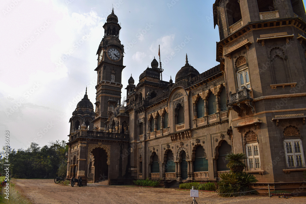 Picture of popular palace in kolhapur city New Palace, Ancient palace constructed from black rock.
