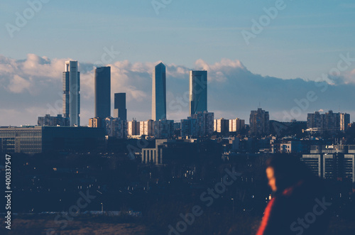 Madrid skyline cityscape four towers financial center
