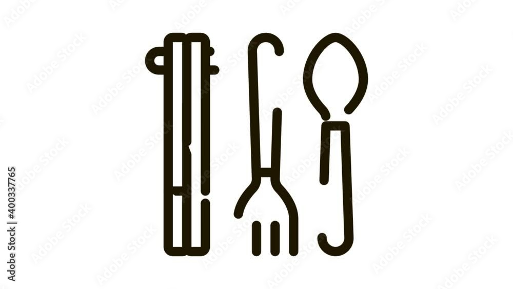 food utensil Icon Animation. black food utensil animated icon on white background food utensil Icon Animation. black food utensil animated icon on white background