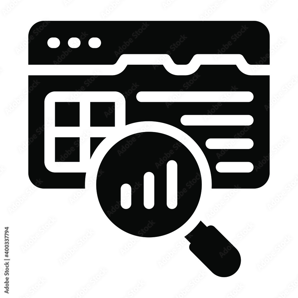 A modern website analysis solid vector
A modern website analysis solid vector