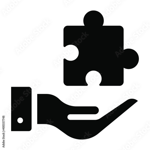 
A solid icon of solution provider in glyph design
