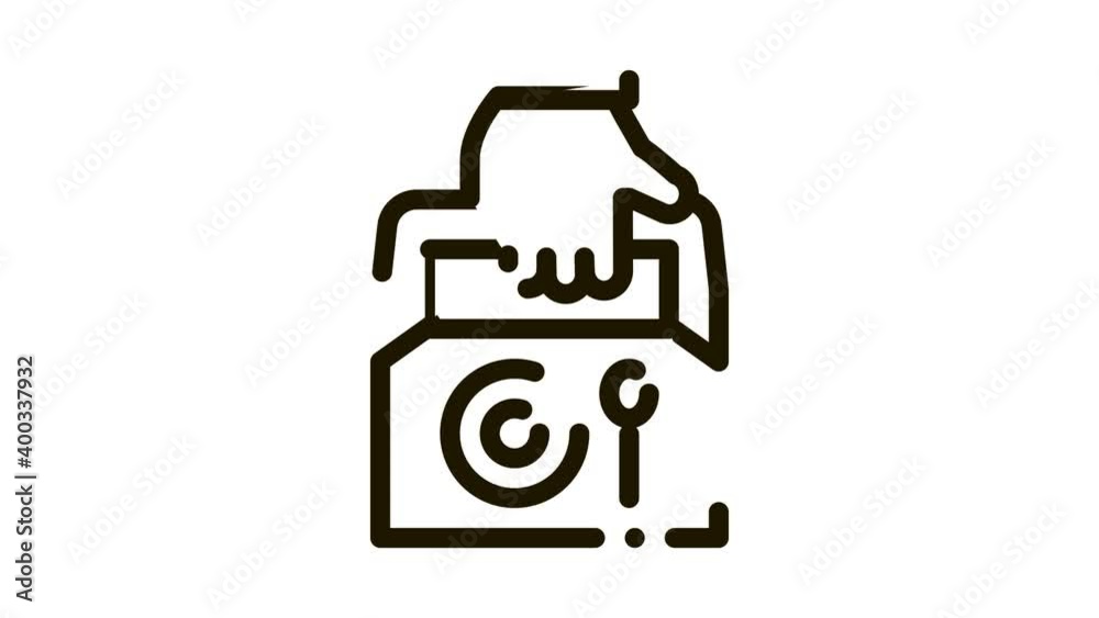 food container delivery Icon Animation. black food container delivery animated icon on white background food container delivery Icon Animation. black food container delivery animated icon on white background